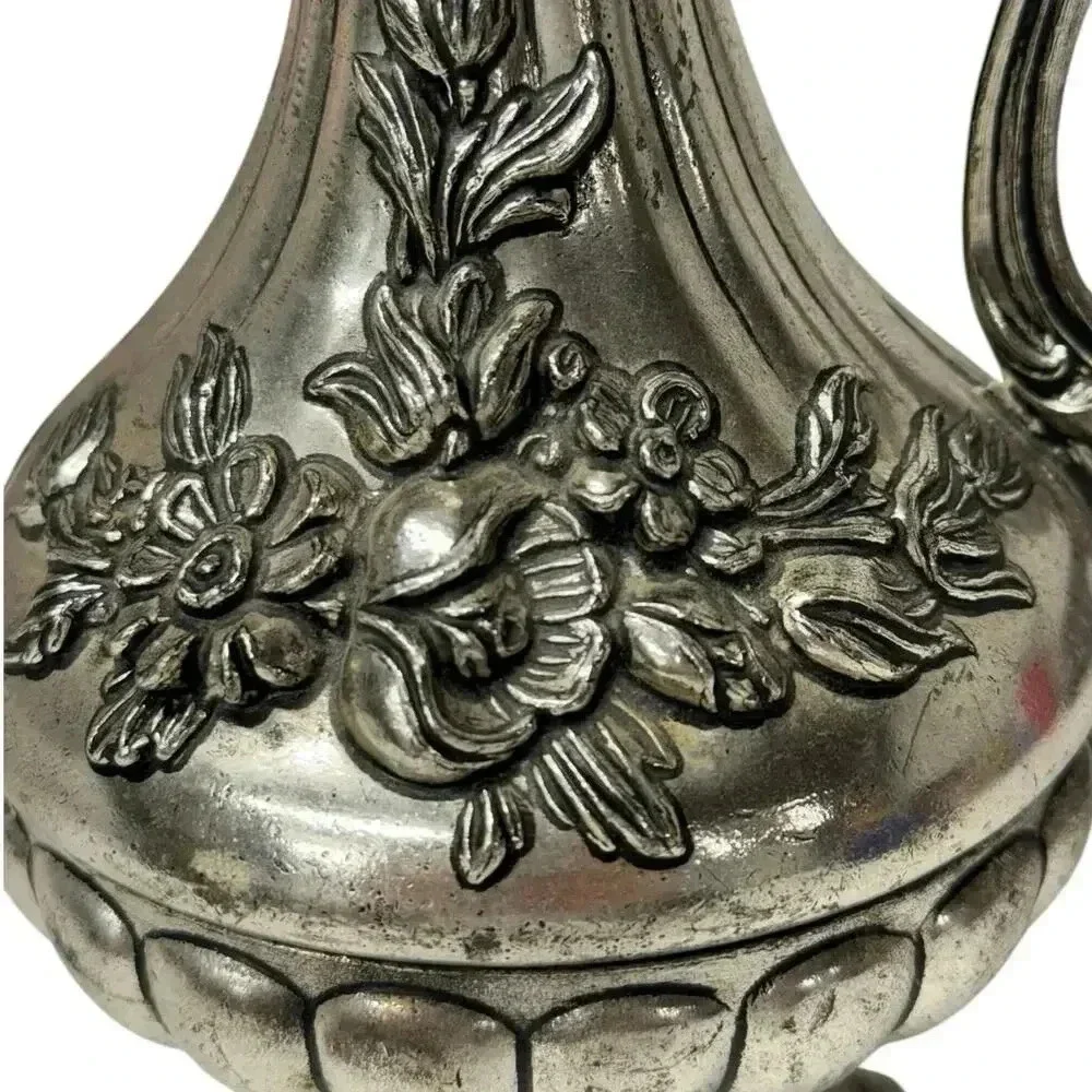 PELTRATO Silver Plated Ewer Pitcher Made In Italy 95-100 Footed Ornate